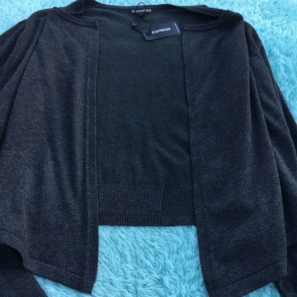Express waterfall cardigan in black